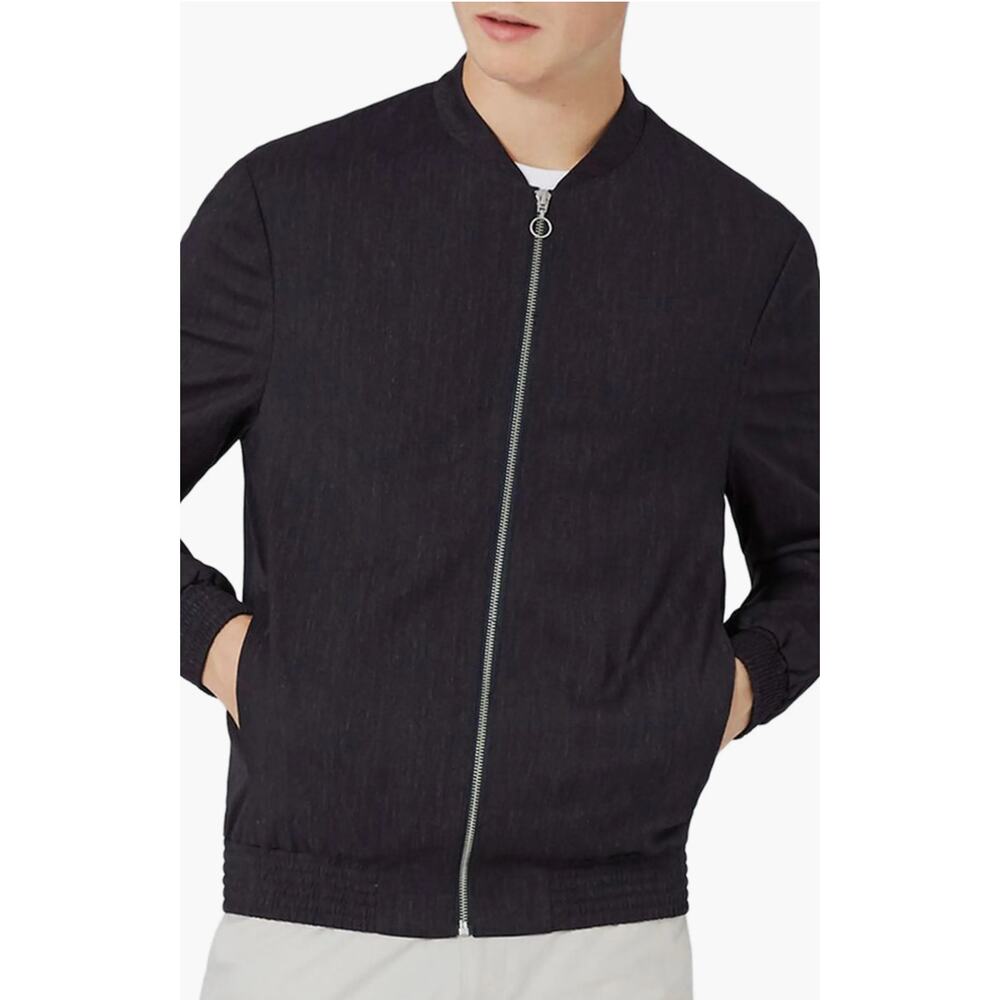 Topman Men’s Navy Cook‎ Melange Bomber Jacket Small